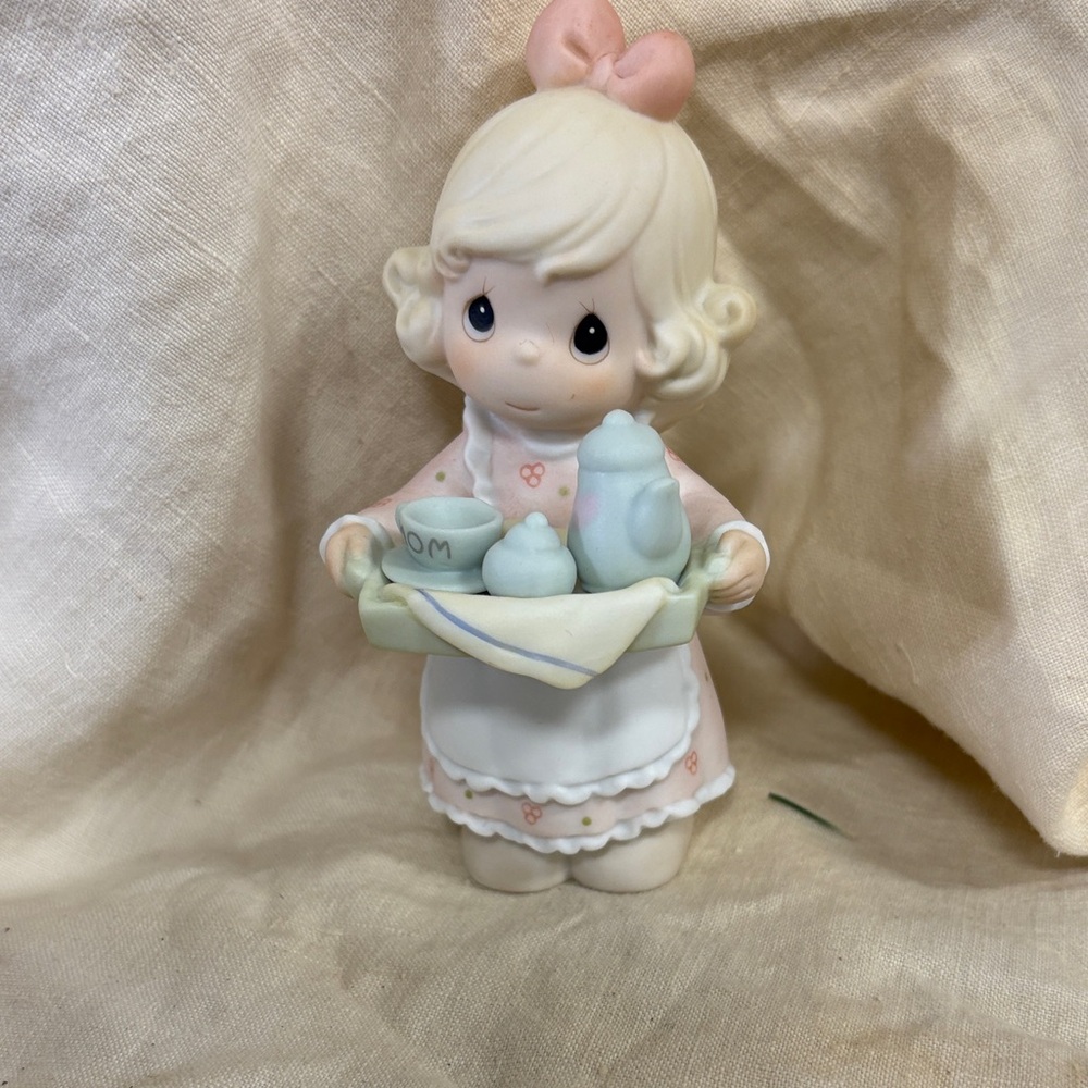 Precious Moments "Mom, You're My Special-Tea" porcelain figurine.